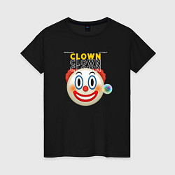 Футболка хлопковая женская Litterly Clown, цвет: черный
