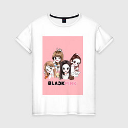 Женская футболка Blackpink в мультяшном стиле