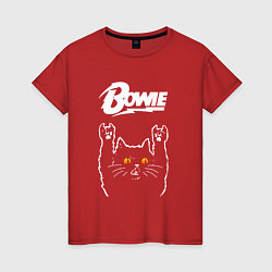 Женская футболка David Bowie rock cat