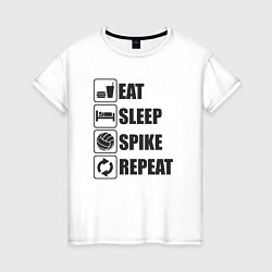 Женская футболка Eat sleep spike