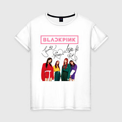 Футболка хлопковая женская Blackpink Lisa Jisoo Jennie Rose, цвет: белый