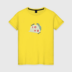 Женская футболка Коллаж Любовь на бумаге