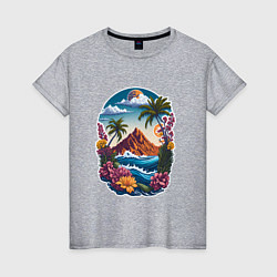 Женская футболка Горы и море - экзотика