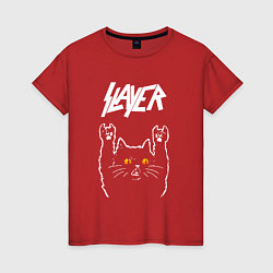 Женская футболка Slayer rock cat