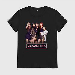 Футболка хлопковая женская Rose Blackpink kpop, цвет: черный