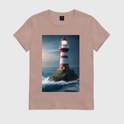Женская футболка Маяк в море