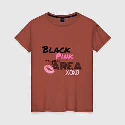 Женская футболка Поцелуйчик Блэк Пинк