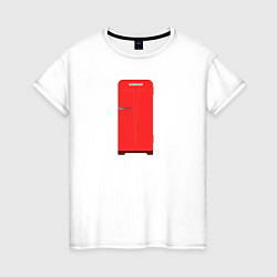 Женская футболка Ретро холодильник Юрюзань красный
