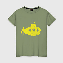 Футболка хлопковая женская Желтая подводная лодка, цвет: авокадо
