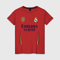 Футболка хлопковая женская Лука Модрич ФК Реал Мадрид форма 2324 домашняя, цвет: красный