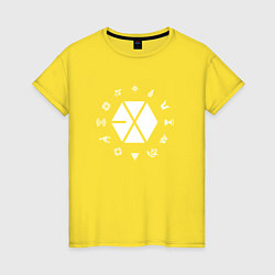 Футболка хлопковая женская Logo EXO, цвет: желтый