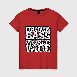 Женская футболка Drum and bass world wide