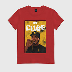 Футболка хлопковая женская Ice Сube, цвет: красный