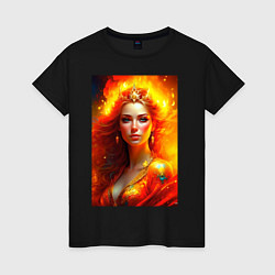 Женская футболка Стихия Огня в женском обличии - нейросеть