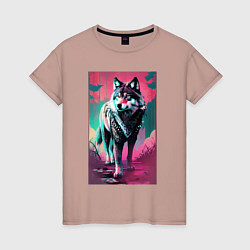 Женская футболка Fabulous wolf - neural network