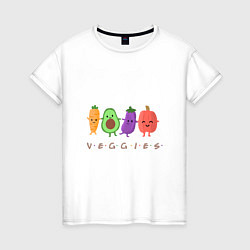 Женская футболка Милые друзья овощи