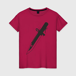 Футболка хлопковая женская CS нож, цвет: маджента
