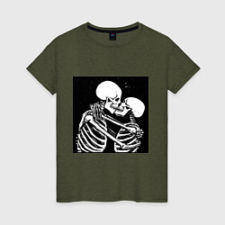 Женская футболка Kissing skeletons