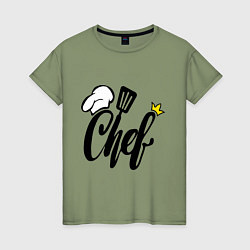 Женская футболка Надпись - шеф повар