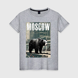 Женская футболка Москва - Россия - медведь