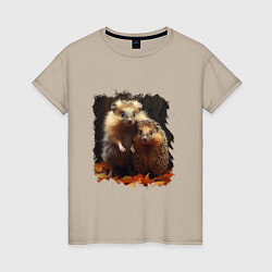 Женская футболка Милые ёжики