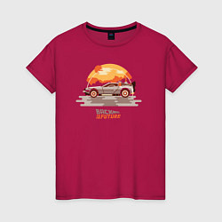 Футболка хлопковая женская Back to the future sun, цвет: маджента