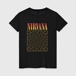 Футболка хлопковая женская Nirvana лого, цвет: черный