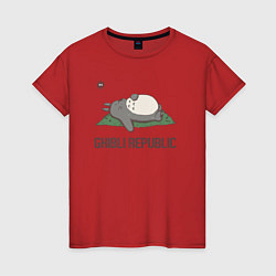 Футболка хлопковая женская Ghibli republic, цвет: красный