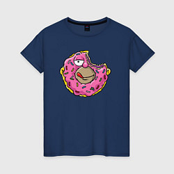 Женская футболка Гомер пончик
