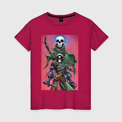 Женская футболка Warrior of darkness - skull