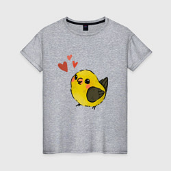 Женская футболка Птичка иволга с сердечками