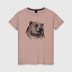 Женская футболка Медведь улыбается
