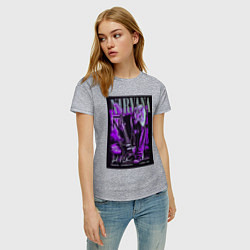 Футболка хлопковая женская Nirvana band, цвет: меланж — фото 2