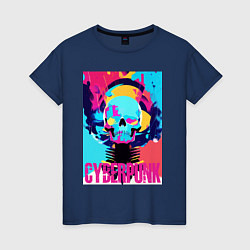 Женская футболка Cool skull - cyberpunk - pop art