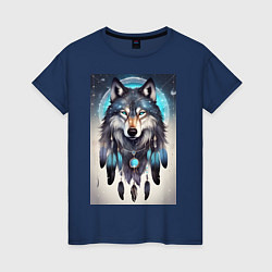 Женская футболка Шаман волк