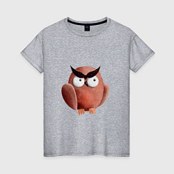 Женская футболка Сердитая сова с круглыми глазами
