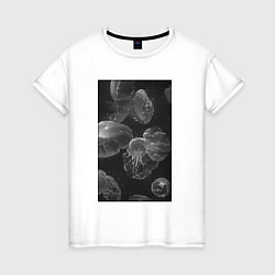 Женская футболка Jellyfishes black