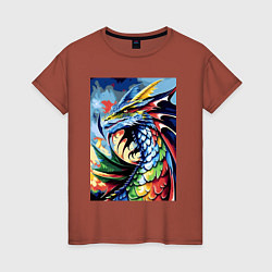 Женская футболка Красочный дракон - поп-арт