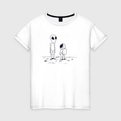 Женская футболка Пришелец и космонавт