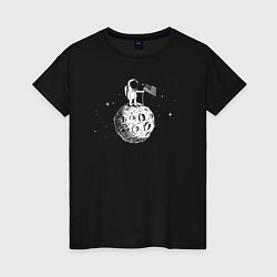 Женская футболка США на луне