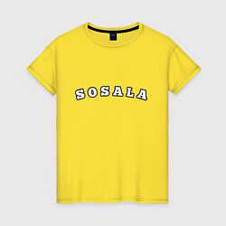 Футболка хлопковая женская Sosala, цвет: желтый