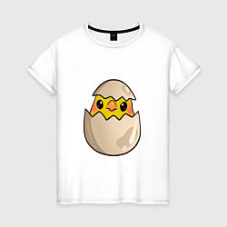 Женская футболка Птенец вылупившийся из яйца