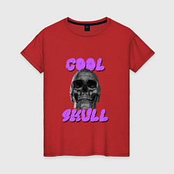 Футболка хлопковая женская Cool Skull, цвет: красный