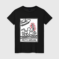 Женская футболка Кит Харинг НЛО - картина поп арт