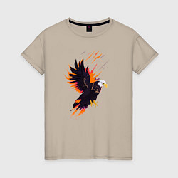 Женская футболка Орел парящая птица абстракция