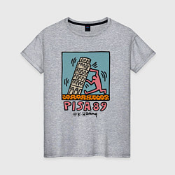 Женская футболка Поп арт Кит Харинг - Пизанская башня