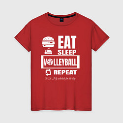 Женская футболка Волейбол на повторе