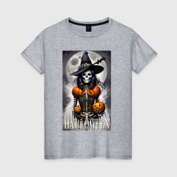 Женская футболка Witch - skeleton - halloween