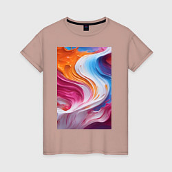 Женская футболка Абстрактные разноцветные мазки