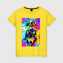 Женская футболка Волк с волчицей - нейросеть